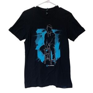 Ed Sheeran Divide Concert Tour Mens Short Sleeve Black Blue Shirt Size S